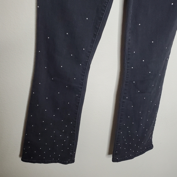 Madewell Black Scattered Metallic Dot High Rise Cali Demi Boot Cut Flare Jeans - Picture 10 of 15